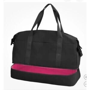 MYTAGALONGS Toronto Duffle Bag Black/Pink Travel Gym Bag Trolley Sleeve NEW